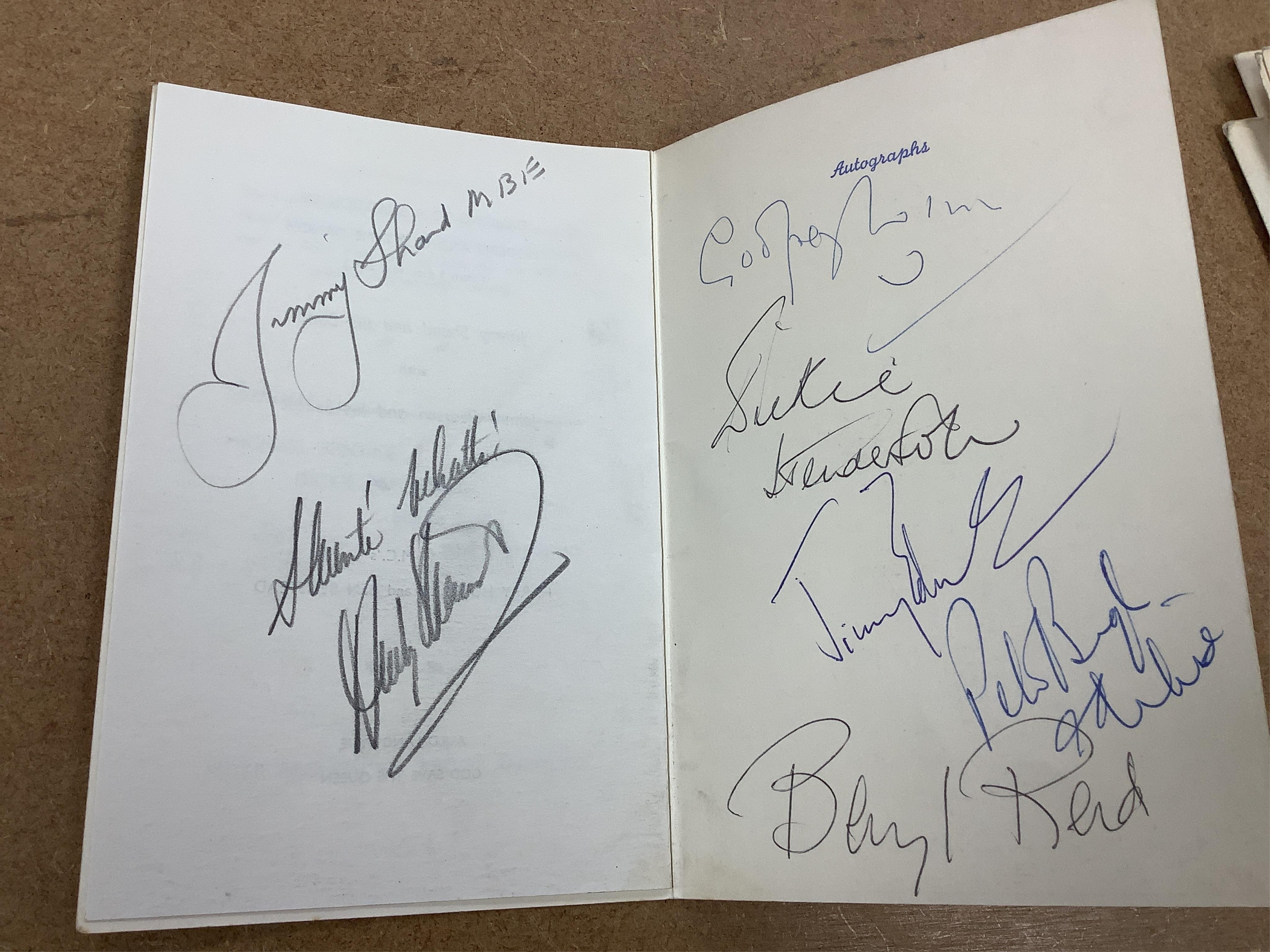 An extensive collection of signed programmes, primarily from 1950s Royal related events with a connection to Windsor Castle, the events include Royal Balls, concerts, Royal Ascot, etc., and containing autographs from pop